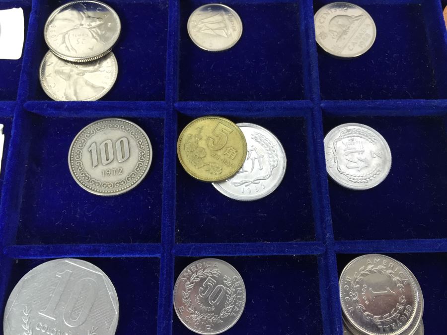 International Coin Collection In Nice 5-Drawer Presentation Box Organized By Country [Photo 30]