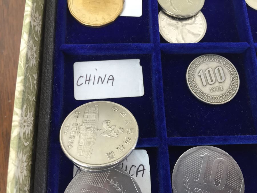 International Coin Collection In Nice 5-Drawer Presentation Box Organized By Country [Photo 28]