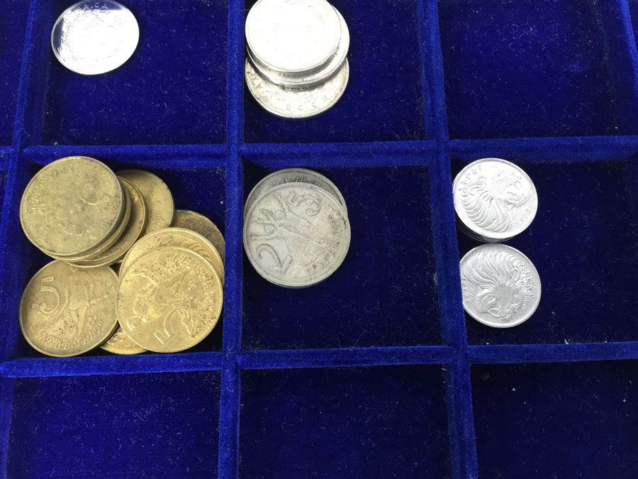 International Coin Collection In Nice 5-Drawer Presentation Box Organized By Country [Photo 25]