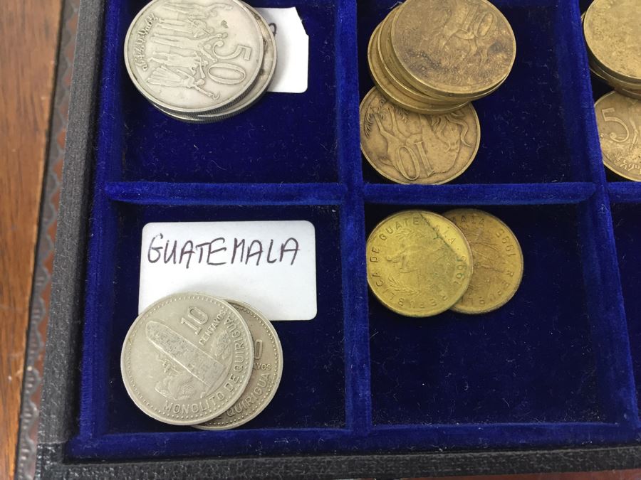 International Coin Collection In Nice 5-Drawer Presentation Box Organized By Country [Photo 22]
