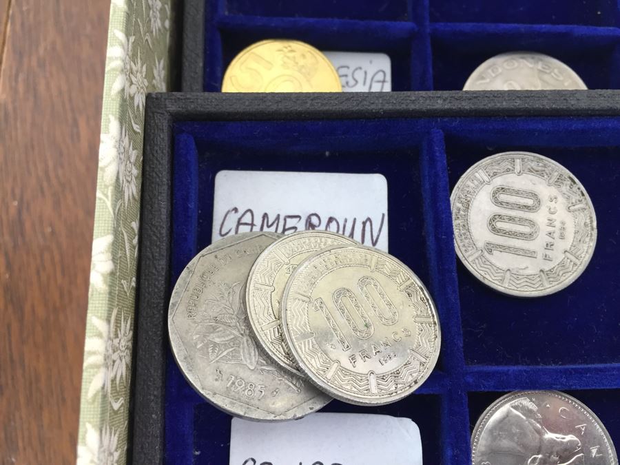 International Coin Collection In Nice 5-Drawer Presentation Box Organized By Country [Photo 34]