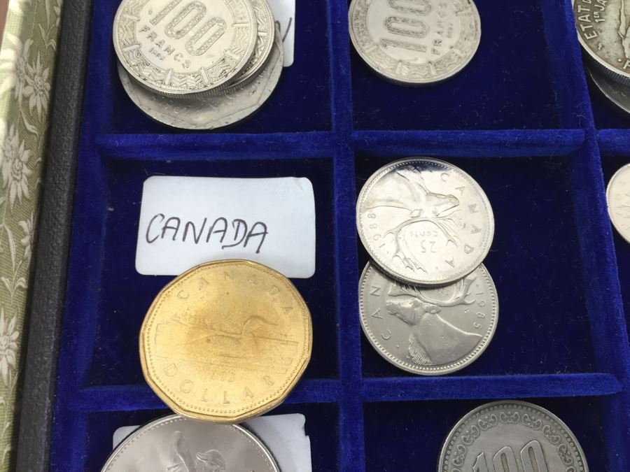 International Coin Collection In Nice 5-Drawer Presentation Box Organized By Country [Photo 32]