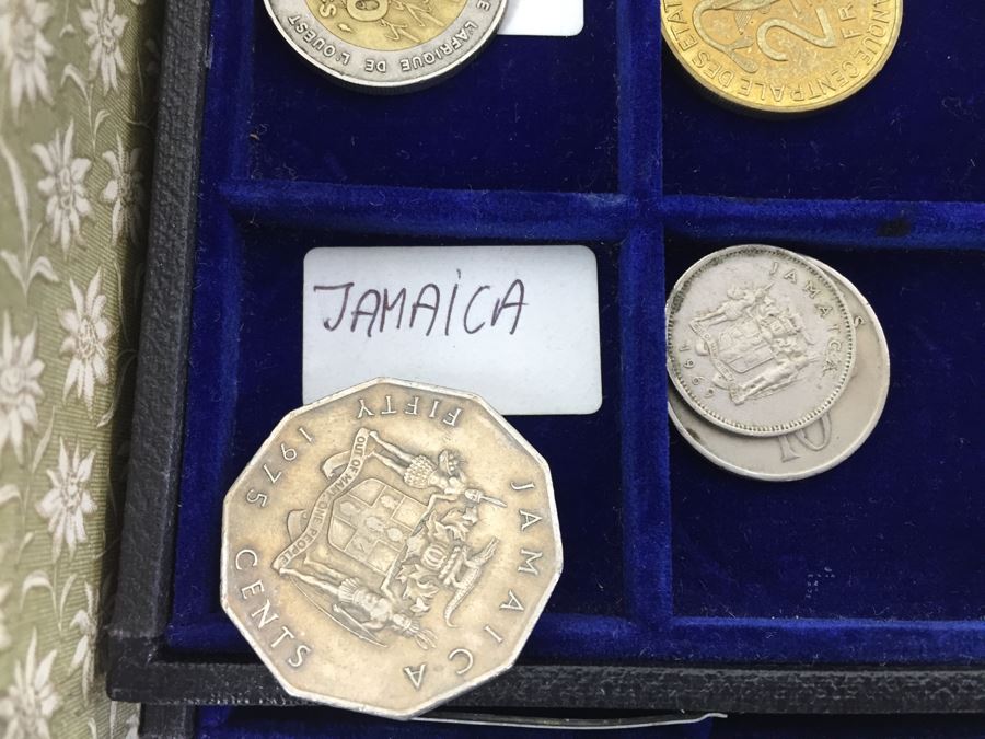International Coin Collection In Nice 5-Drawer Presentation Box Organized By Country [Photo 40]