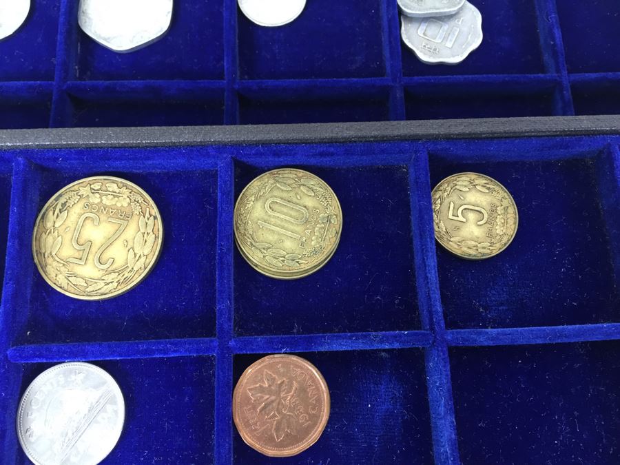 International Coin Collection In Nice 5-Drawer Presentation Box Organized By Country [Photo 37]