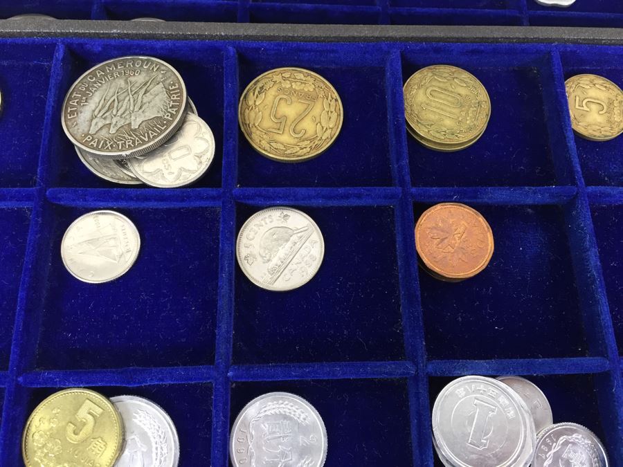 International Coin Collection In Nice 5-Drawer Presentation Box Organized By Country [Photo 33]