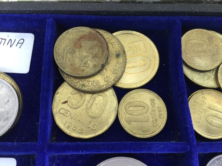 International Coin Collection In Nice 5-Drawer Presentation Box Organized By Country [Photo 12]