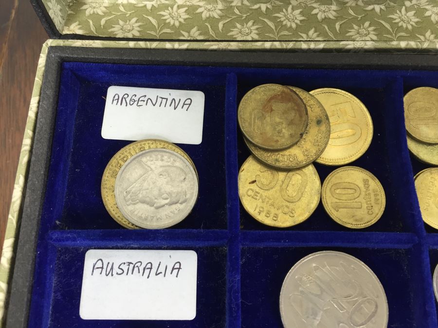 International Coin Collection In Nice 5-Drawer Presentation Box Organized By Country [Photo 10]