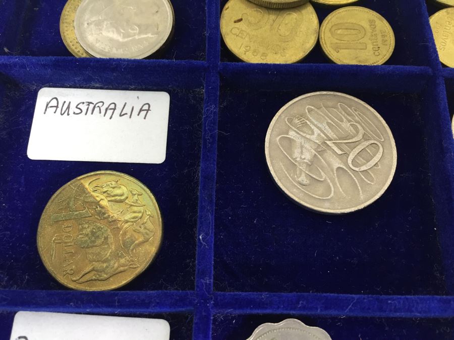 International Coin Collection In Nice 5-Drawer Presentation Box Organized By Country [Photo 16]