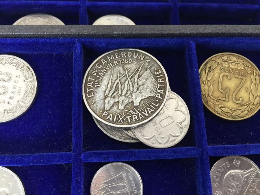 International Coin Collection In Nice 5-Drawer Presentation Box Organized By Country [Photo 36]