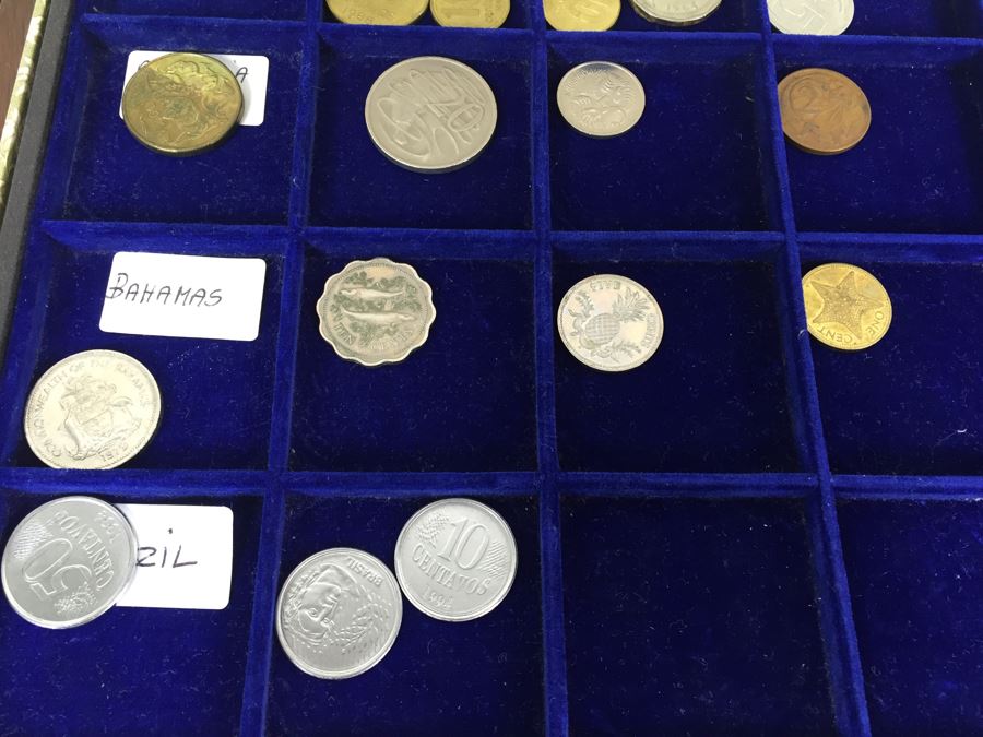 International Coin Collection In Nice 5-Drawer Presentation Box Organized By Country [Photo 8]