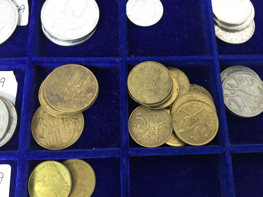 International Coin Collection In Nice 5-Drawer Presentation Box Organized By Country [Photo 24]