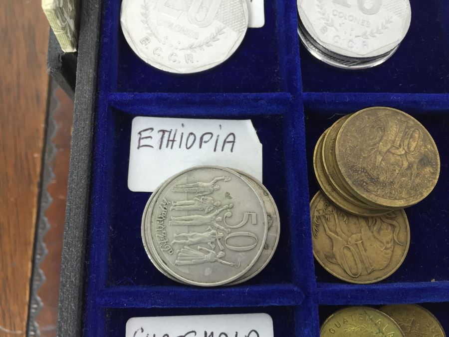 International Coin Collection In Nice 5-Drawer Presentation Box Organized By Country [Photo 23]