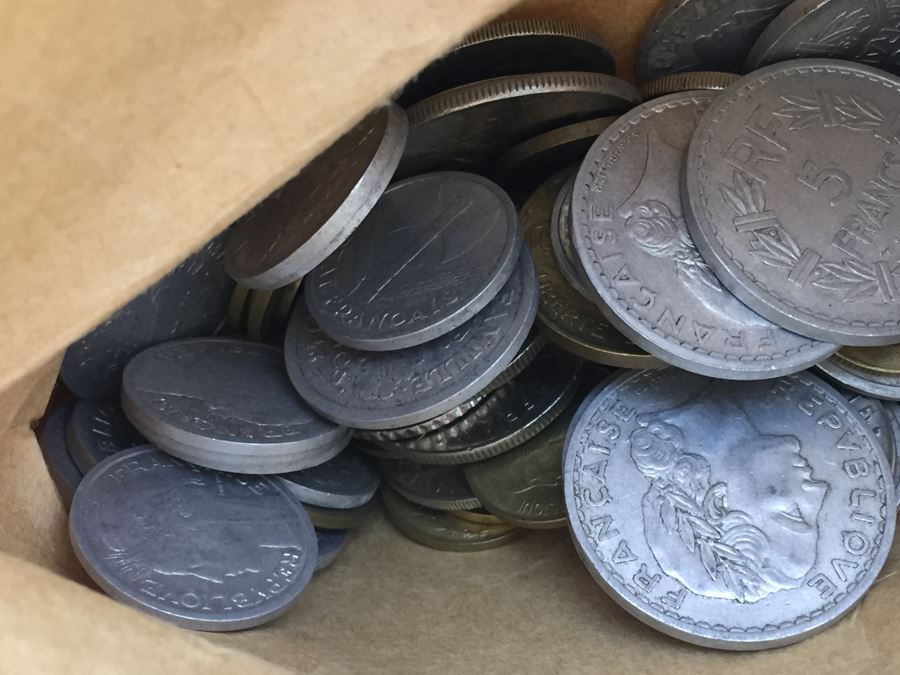 Huge Collection Of Internation Paper Money And Coins Organized By Country - Only Showing A Handful Of The Collection Within Shoebox [Photo 37]