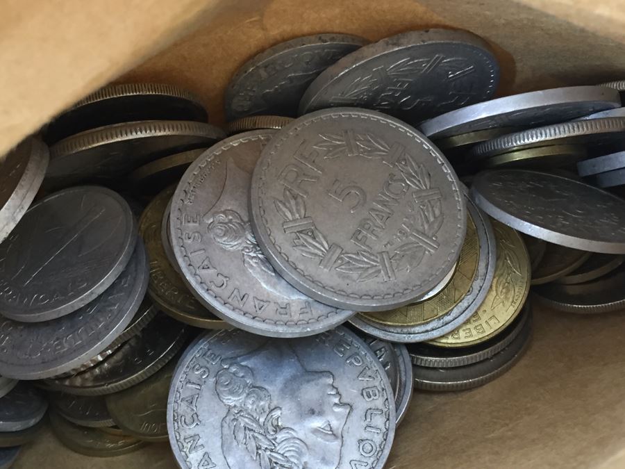 Huge Collection Of Internation Paper Money And Coins Organized By Country - Only Showing A Handful Of The Collection Within Shoebox [Photo 36]