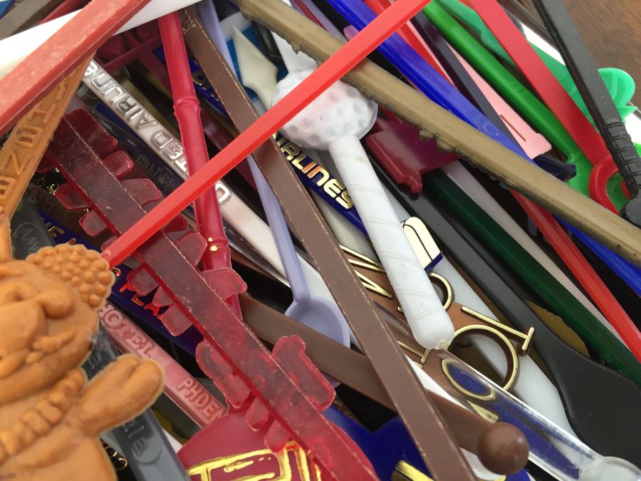 Collection Of Vintage Advertising Barware Swizzle Stir Sticks - Circus Circus Casino, Trader Vic's, TWA [Photo 8]