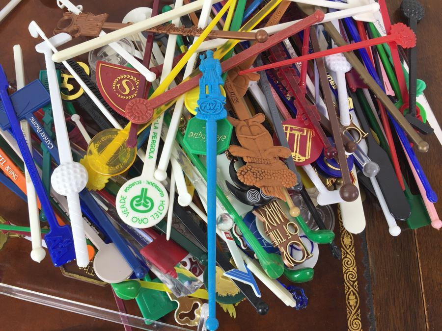 Collection Of Vintage Advertising Barware Swizzle Stir Sticks - Circus Circus Casino, Trader Vic's, TWA [Photo 4]