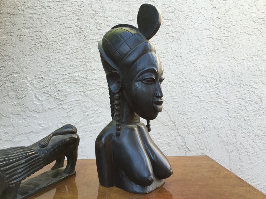 JUST ADDED - Pair Of African Carved Wood Sculptures [Photo 3]