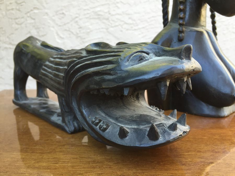 JUST ADDED - Pair Of African Carved Wood Sculptures [Photo 2]