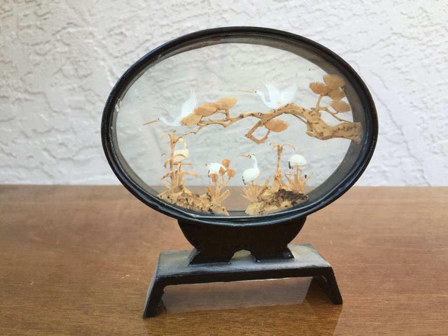 JUST ADDED - Small Chinese Cork Sculpture Art Vintage Diorama [Photo 4]