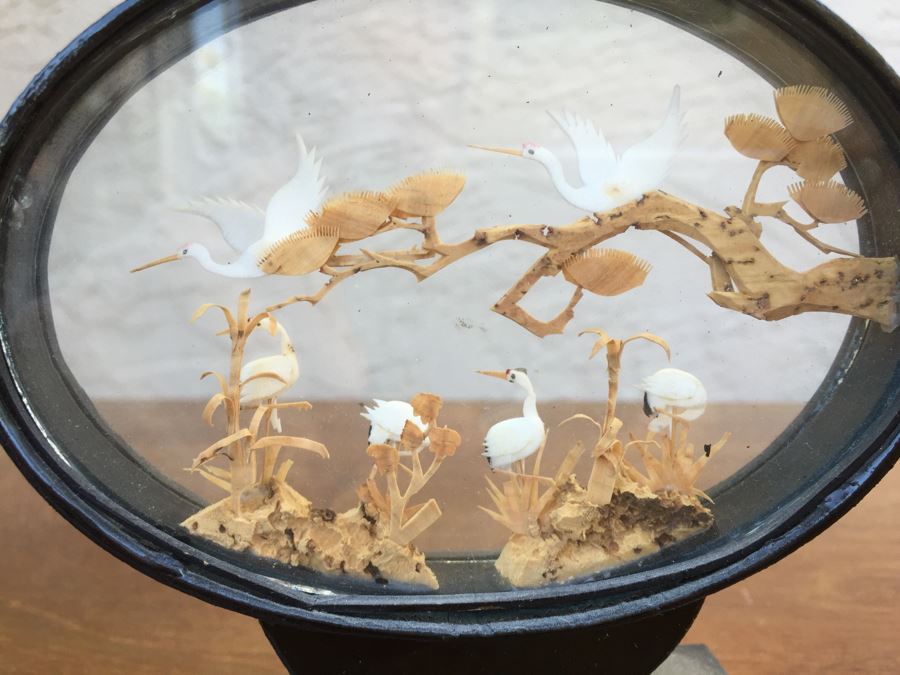 JUST ADDED - Small Chinese Cork Sculpture Art Vintage Diorama [Photo 2]