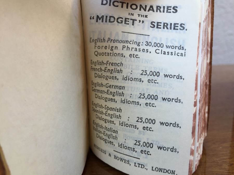 JUST ADDED - Sets Of Midget Series Dictionaries Burgess & Bowes, Ltd., London [Photo 3]