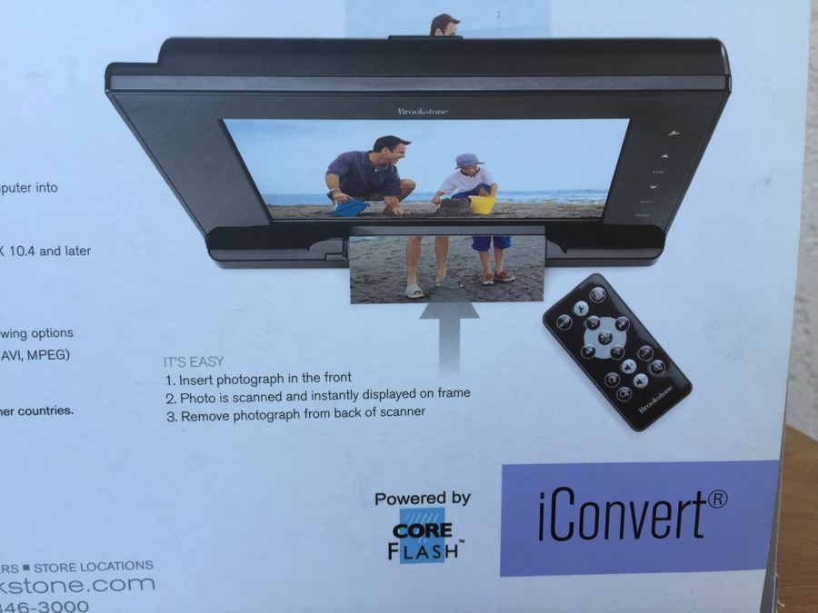 JUST ADDED Brookstone Instant Scan Digital Frame iConvert With Box