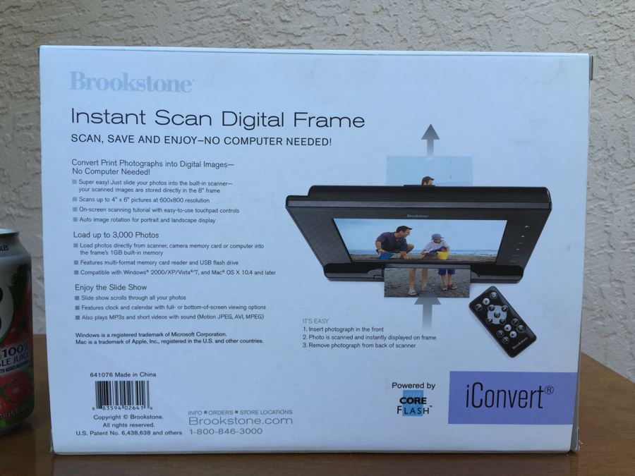 JUST ADDED Brookstone Instant Scan Digital Frame iConvert With Box