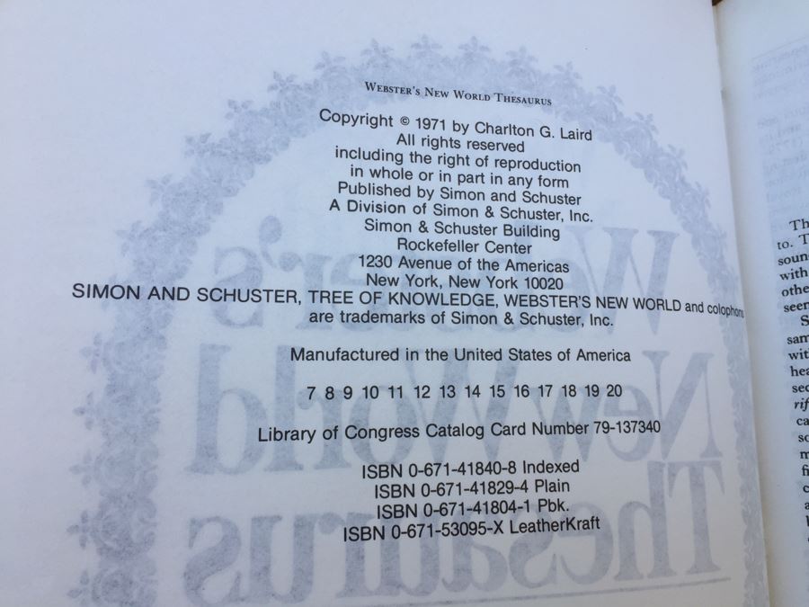 JUST ADDED - Hand-Crafted Leather Bound Special Edition Webster's New World Thesaurus And Webster's New World Dictionary With Thesaurus [Photo 8]