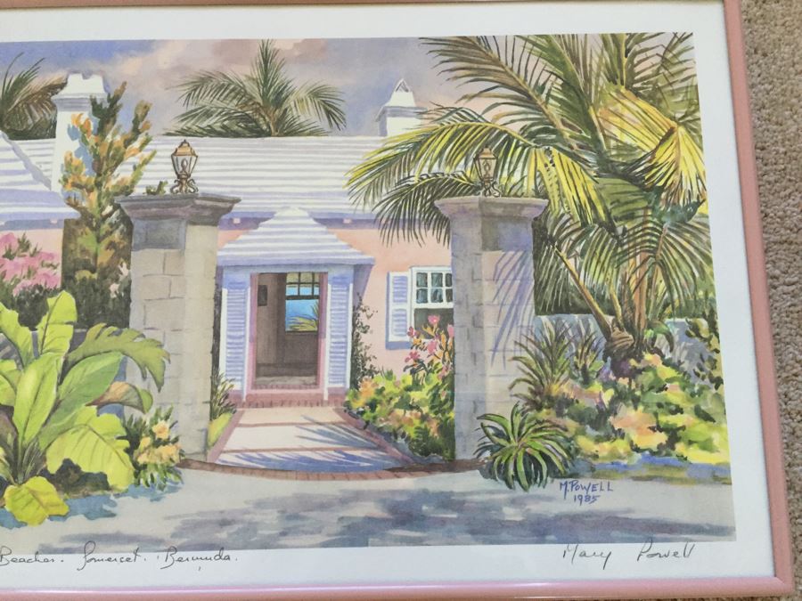 JUST ADDED - Framed Cambridge Beach Bermuda Signed Print By Mary Powell [Photo 5]