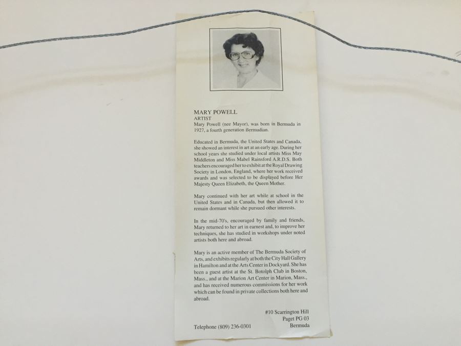 JUST ADDED - Framed Cambridge Beach Bermuda Signed Print By Mary Powell [Photo 10]