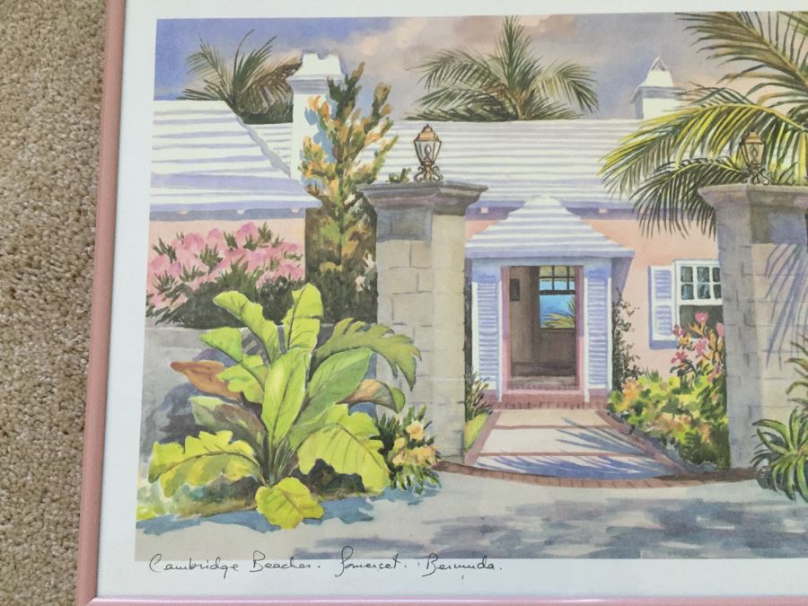 JUST ADDED - Framed Cambridge Beach Bermuda Signed Print By Mary Powell [Photo 4]