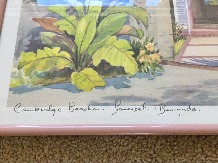 JUST ADDED - Framed Cambridge Beach Bermuda Signed Print By Mary Powell [Photo 6]