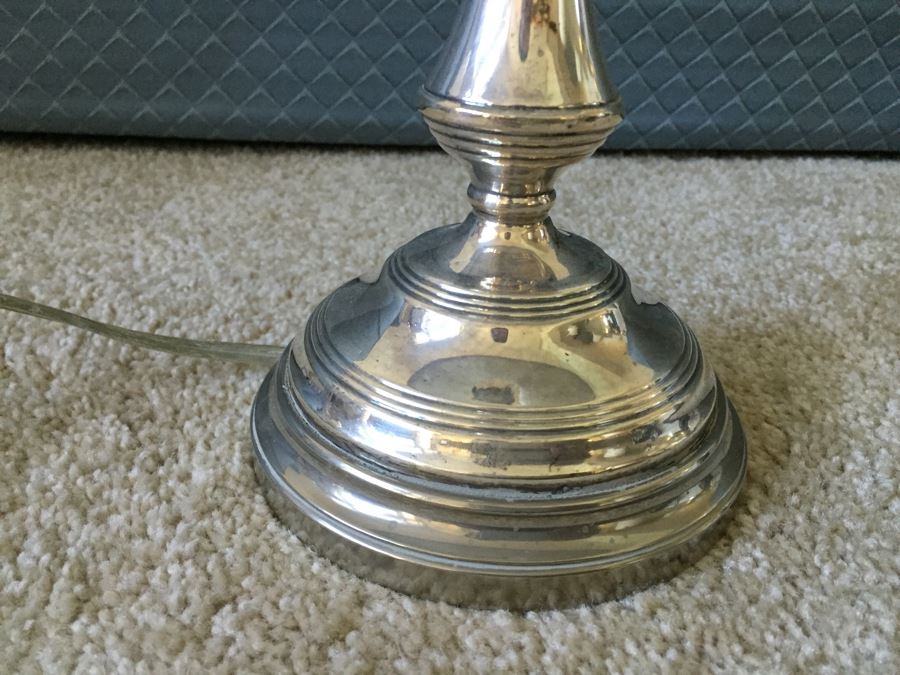 JUST ADDED - Vintage B & Co Sterling Silver Table Lamp With Shade [Photo 6]