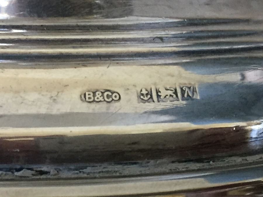 JUST ADDED - Vintage B & Co Sterling Silver Table Lamp With Shade [Photo 7]