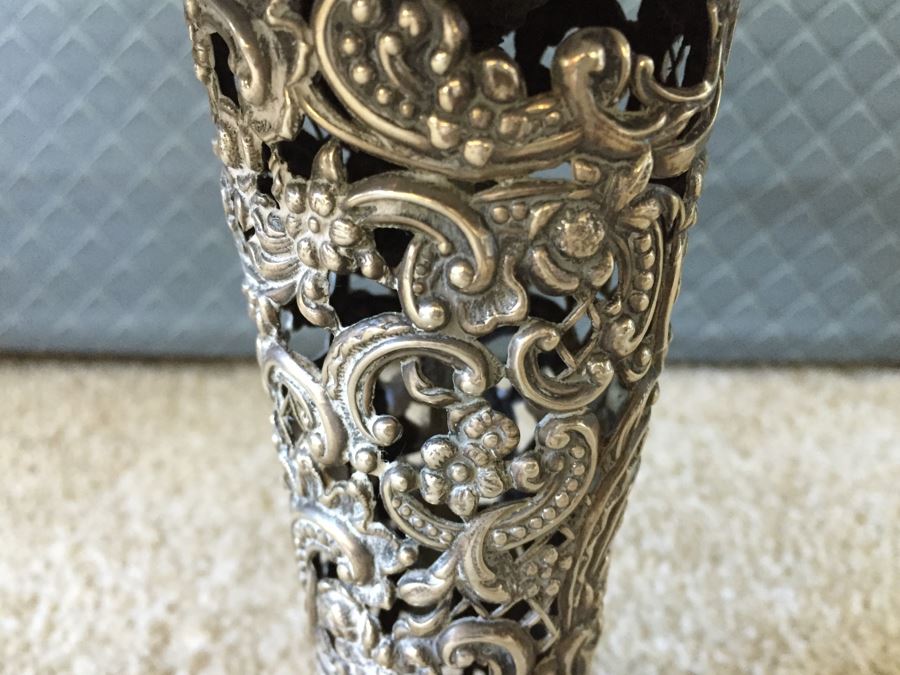 JUST ADDED - Small Silver Tone Table Lamp With Shade [Photo 9]