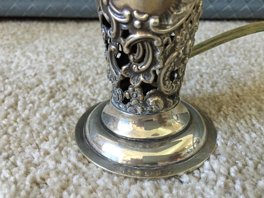 JUST ADDED - Small Silver Tone Table Lamp With Shade [Photo 5]