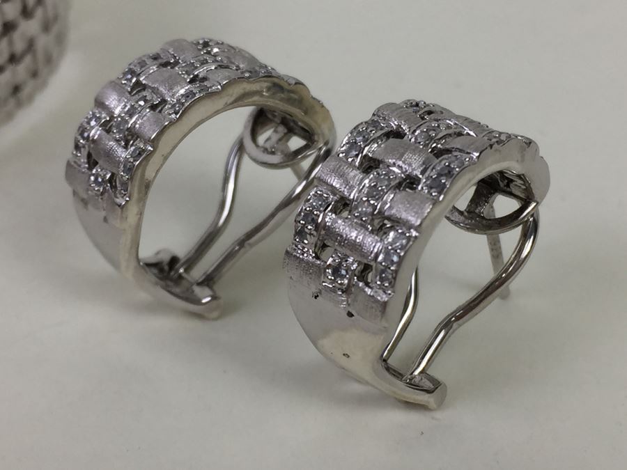 Effy Sterling Silver Bangle Bracelet And Earring Set 64.4g [Photo 11]