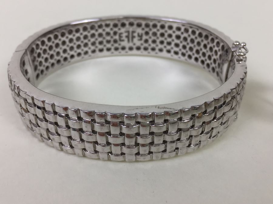 Effy Sterling Silver Bangle Bracelet And Earring Set 64.4g [Photo 2]
