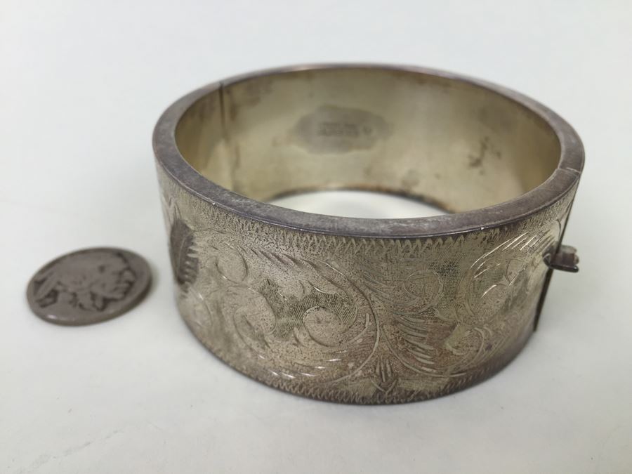 Large Signed Sterling Silver Bracelet 58.1g [Photo 4]