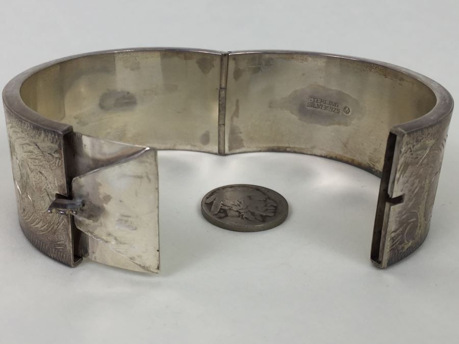 Large Signed Sterling Silver Bracelet 58.1g [Photo 10]