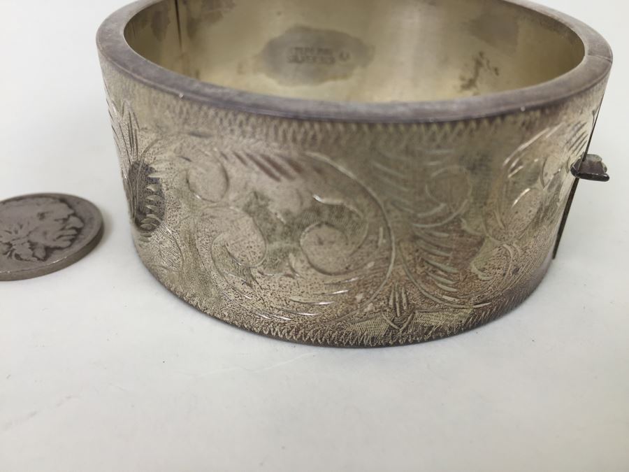 Large Signed Sterling Silver Bracelet 58.1g [Photo 5]