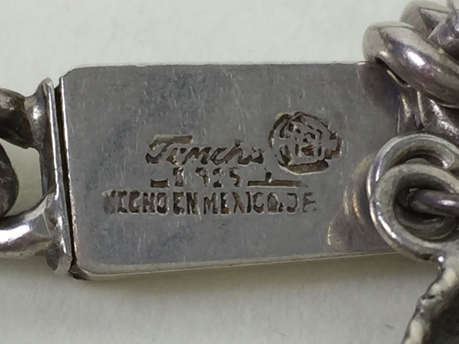 Vintage Sterling Silver Mexican Charm Bracelet 48.7g [Photo 12]