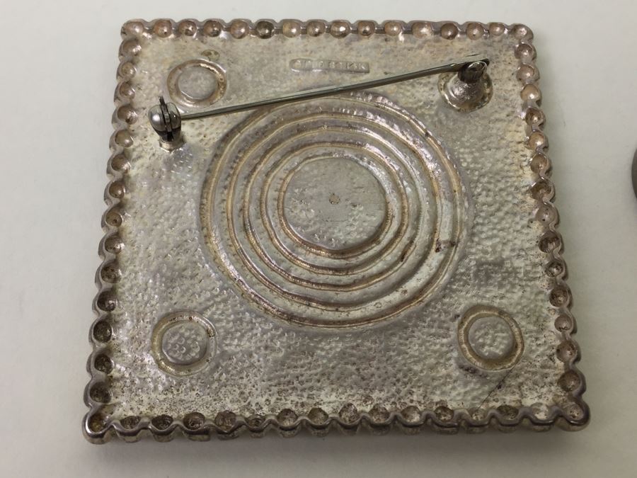Vintage PBD Peter Brams Designs Sterling Silver 14K Brooch Pin 42.2g [Photo 3]