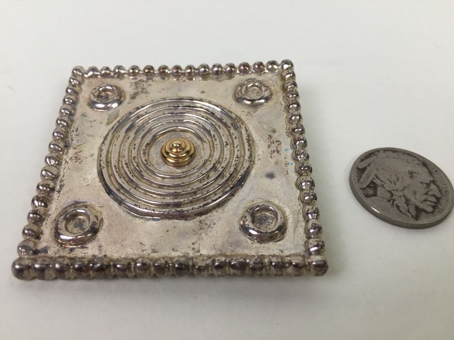 Vintage PBD Peter Brams Designs Sterling Silver 14K Brooch Pin 42.2g [Photo 5]