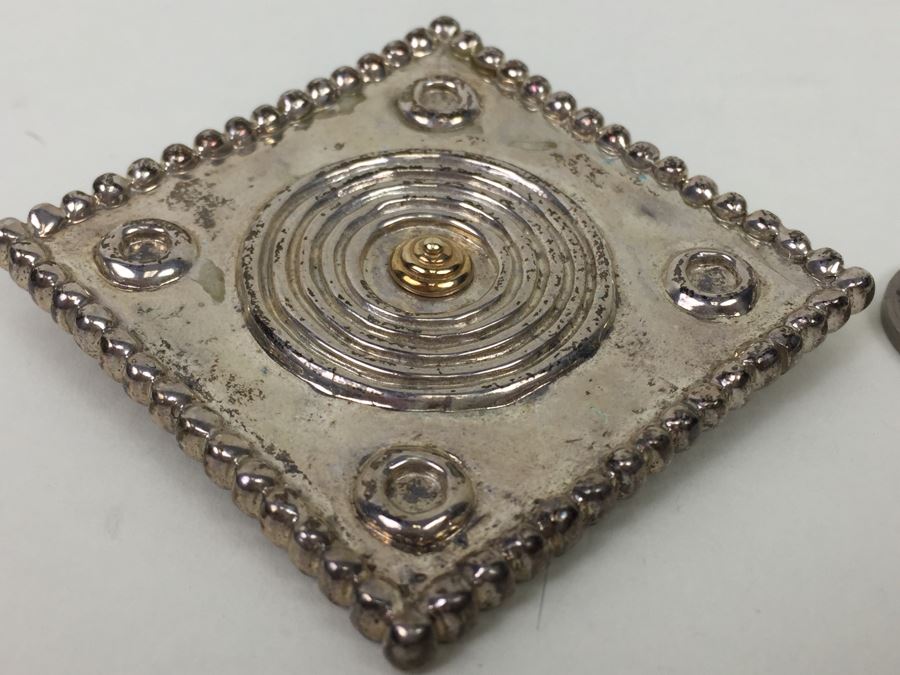 Vintage PBD Peter Brams Designs Sterling Silver 14K Brooch Pin 42.2g [Photo 2]