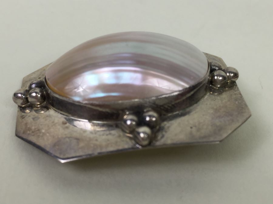 Vintage R. J. Apacheto Navajo Sterling Silver Brooch Pin Pendant 9.8g [Photo 5]