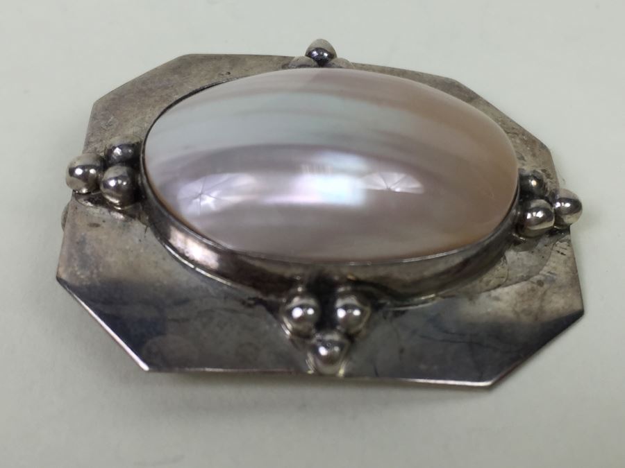 Vintage R. J. Apacheto Navajo Sterling Silver Brooch Pin Pendant 9.8g [Photo 4]