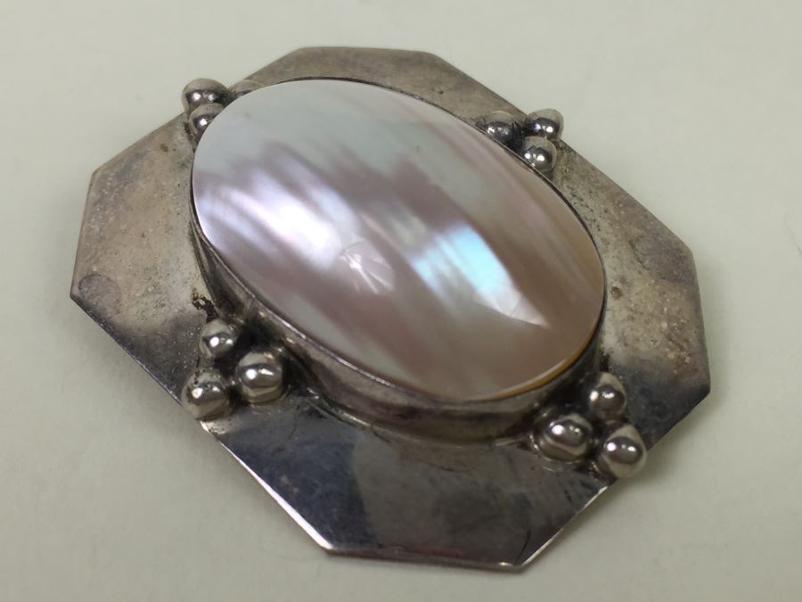 Vintage R. J. Apacheto Navajo Sterling Silver Brooch Pin Pendant 9.8g [Photo 2]