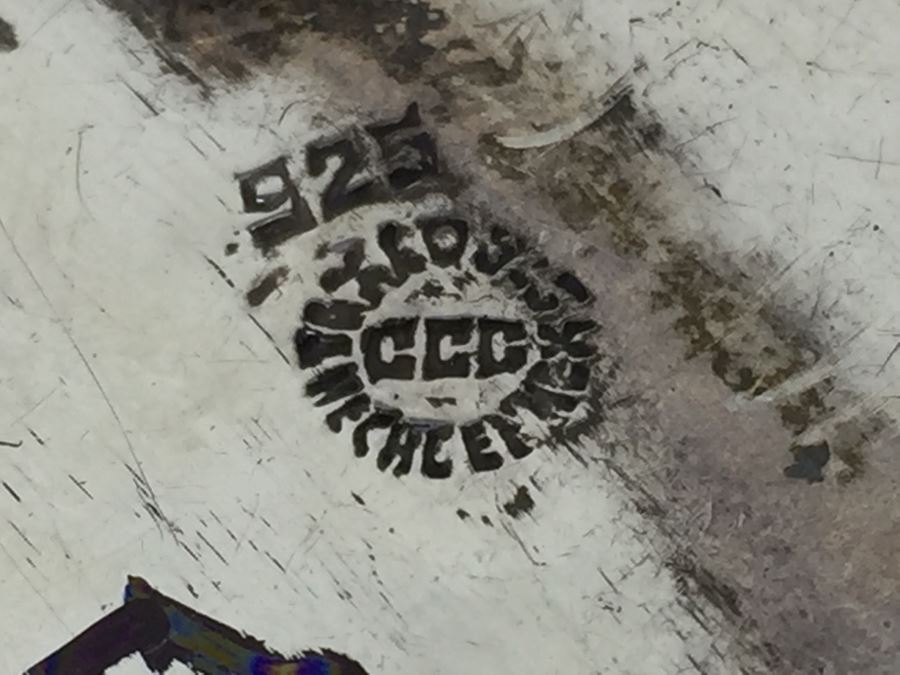 Vintage Sterling Silver Abalone Leaf Brooch Pin Mexican Designer CCC 7.7g [Photo 9]