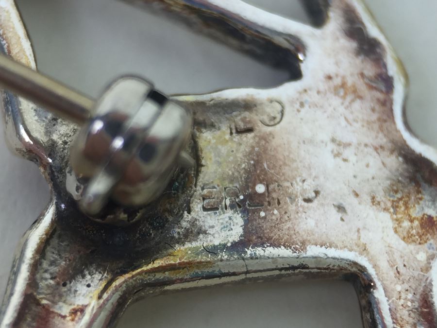 Signed Sterling Silver Brooch Pin 8.8g [Photo 9]